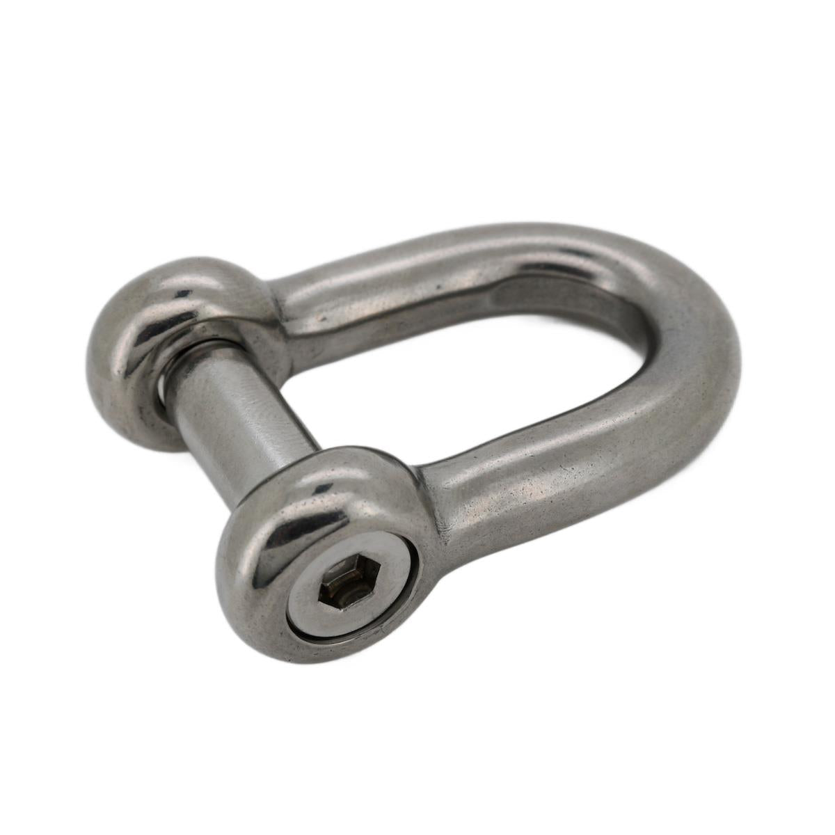 10mm D Shackle, Flush Pin, Stainless from Dark Forge.