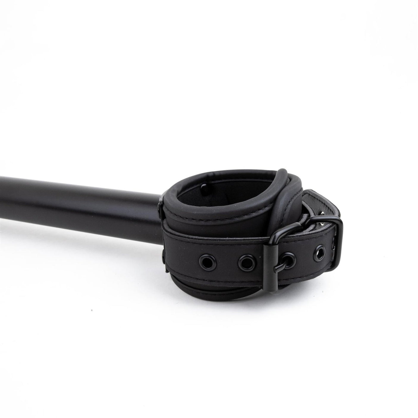 Big Barrel Spreader Bar, Neoprene Ankle Cuffs from Ballistic Metal.