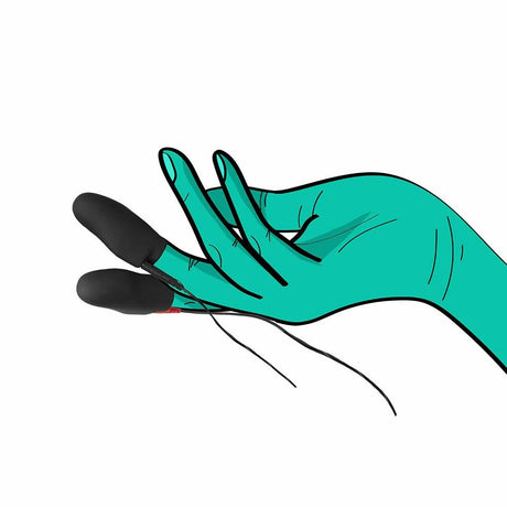 ELECTRASTIM Explorer, Silicone Noir Electro Finger Sleeves from ElectraStim.