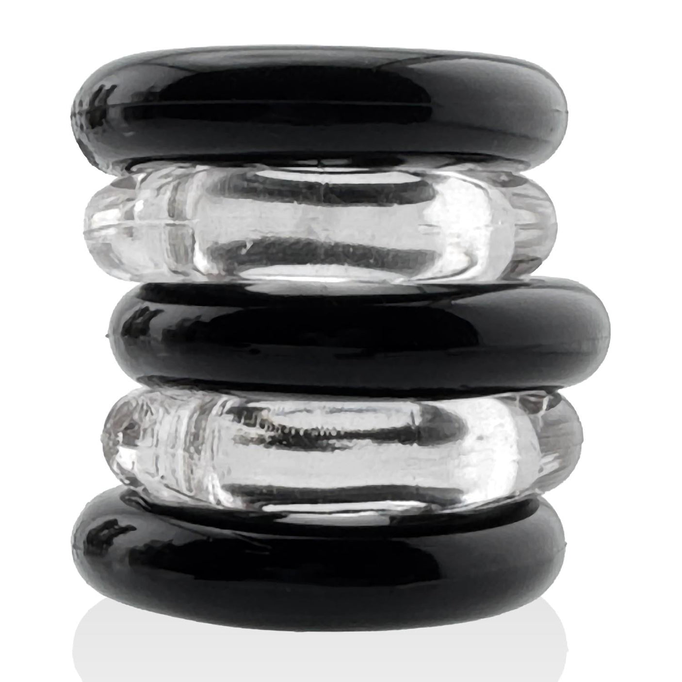 Oxballs Hünkyjunk, Jacker 5-Stack Cockrings, Clear/Black from Hunkyjunk.