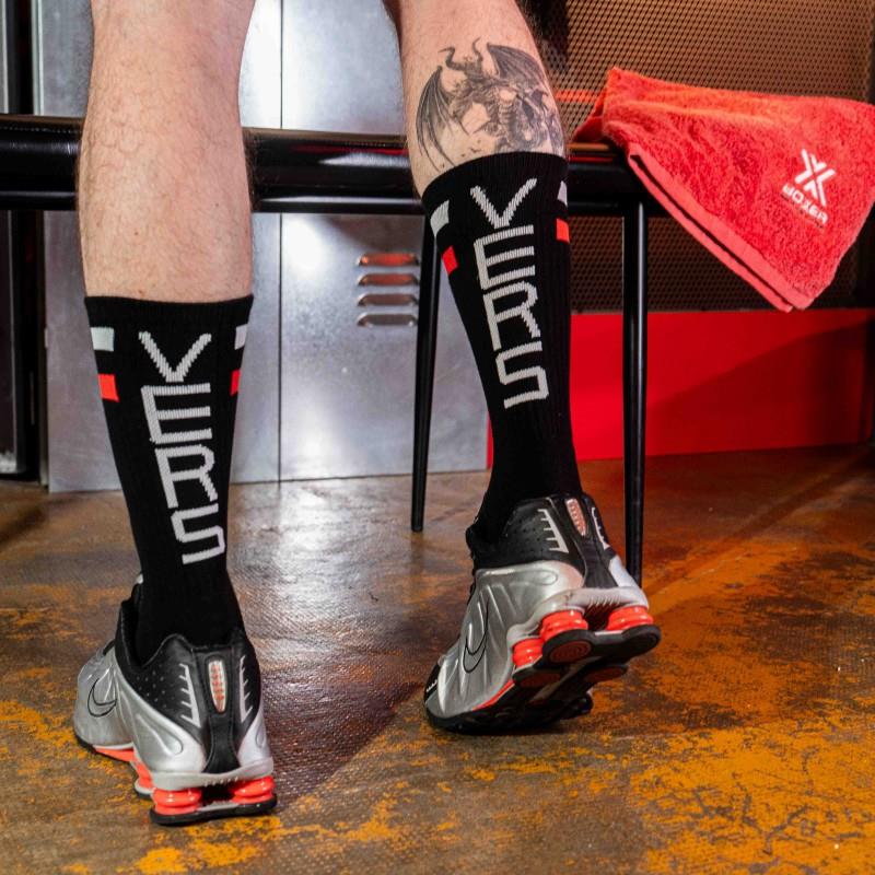 Skater Socks, VERS, Black/Red/White from BOXER Barcelona.