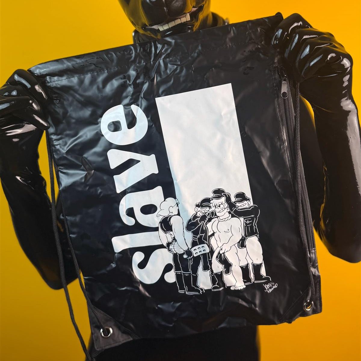 "Slave", PVC Drawstring Bag from James Newland Illustration.