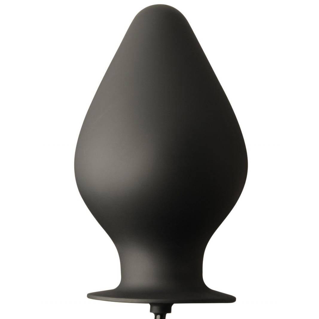 Smooth Black Latex Inflatable Plug from REGULATION.