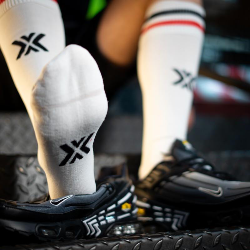 Football Socks, Slut, White/Red/Black from Boxer Barcelona.