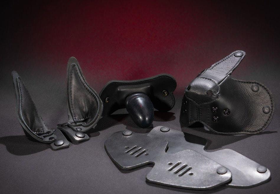 Lockable Bondage Dog Muzzle, Leather, Black from Mr S Leather.