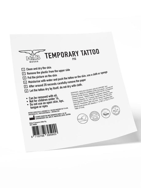 Pig, Temporary Tattoo from Mister B.