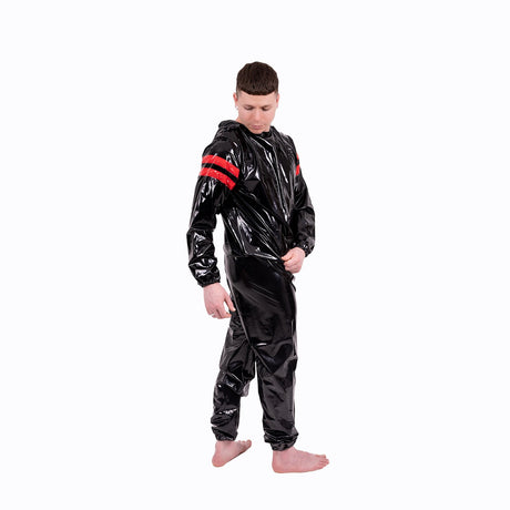 Striped Vinyl Tracksuit, Black/Red from REGULATION.