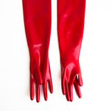 Rubber Elbow Length Gloves, Red
