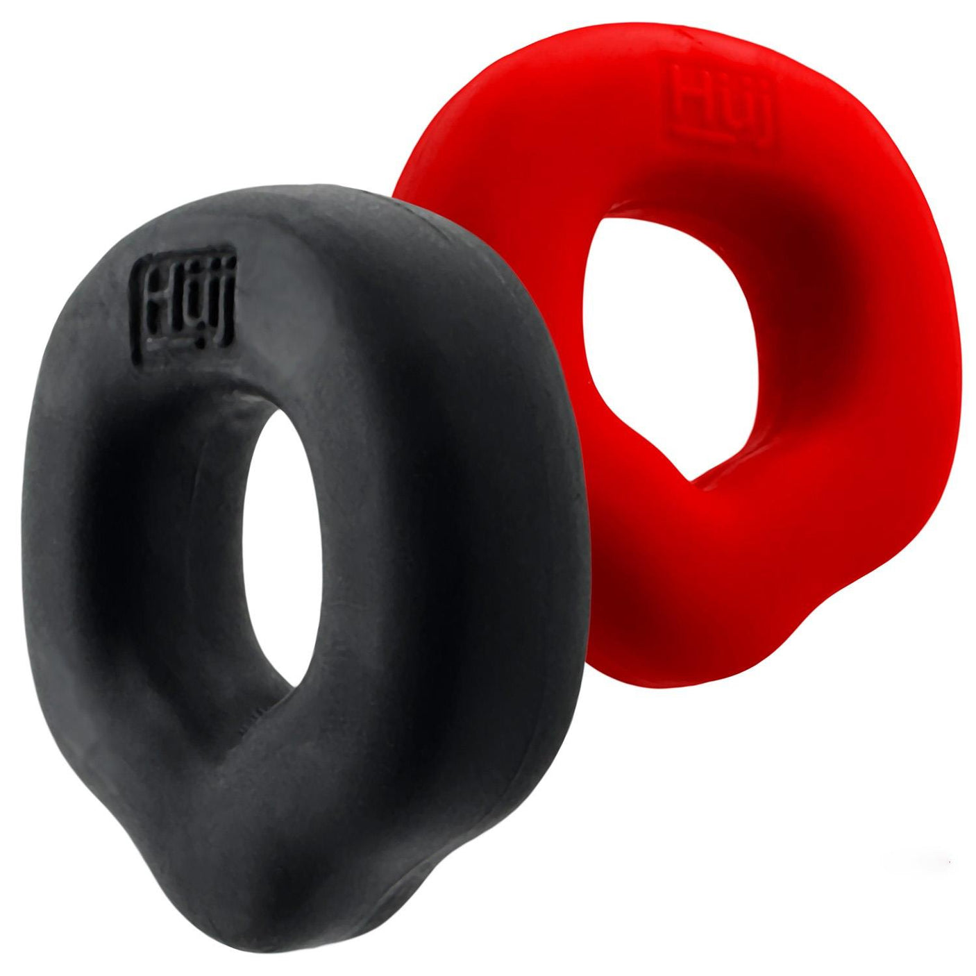 Oxballs Hünkyjunk, Fit Grips Cockrings 2 Pack, Black/Red