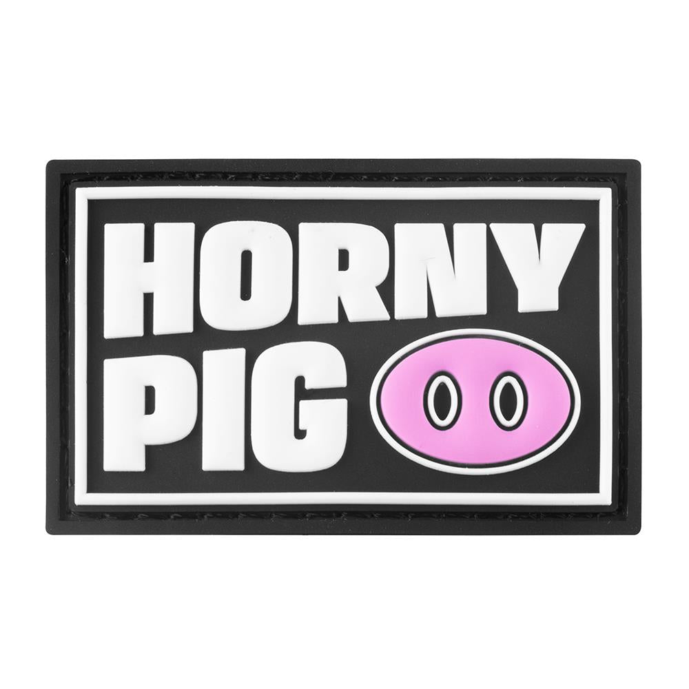 Velcro Fetish Tag, HORNY PIG