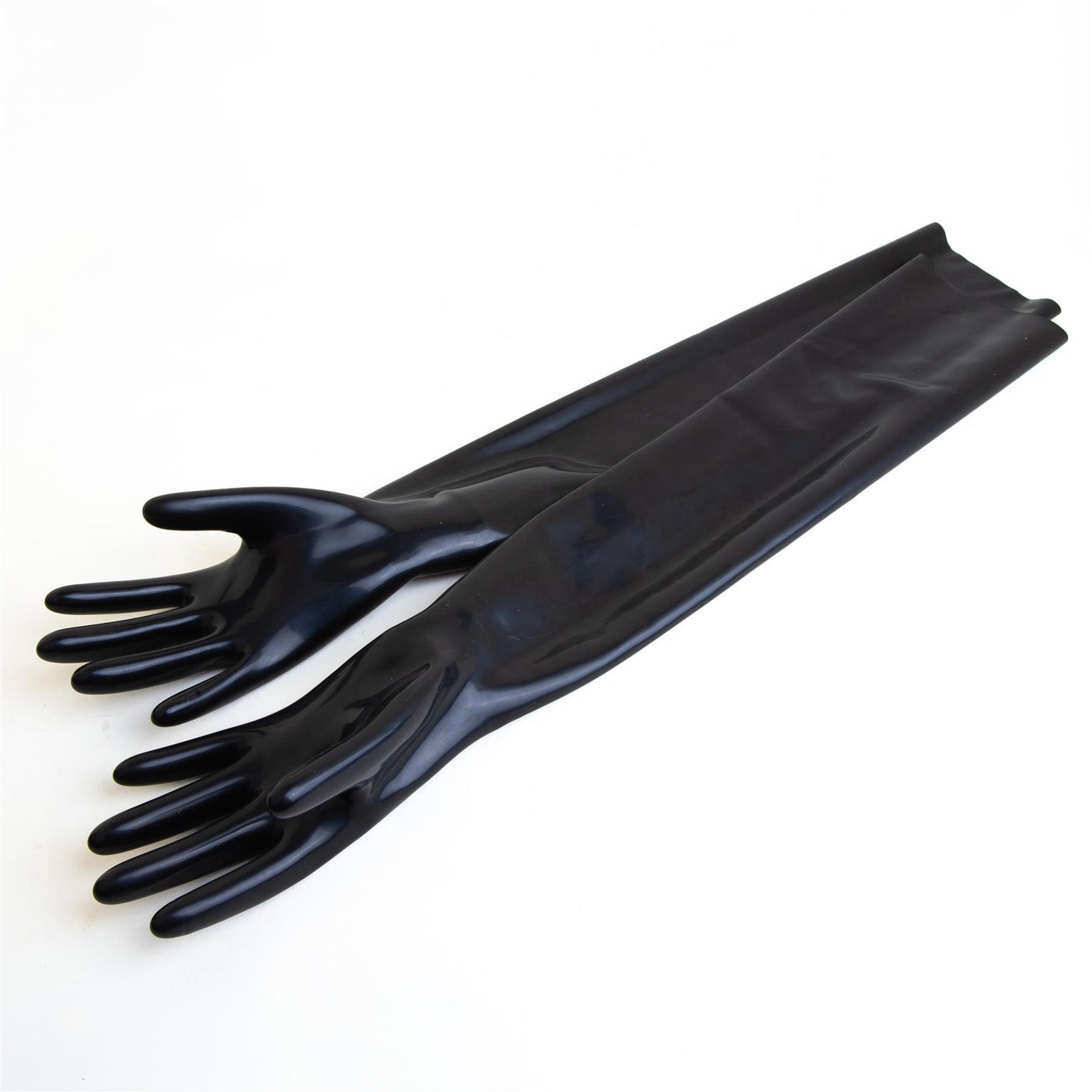 Rubber Elbow Length Gloves, Black