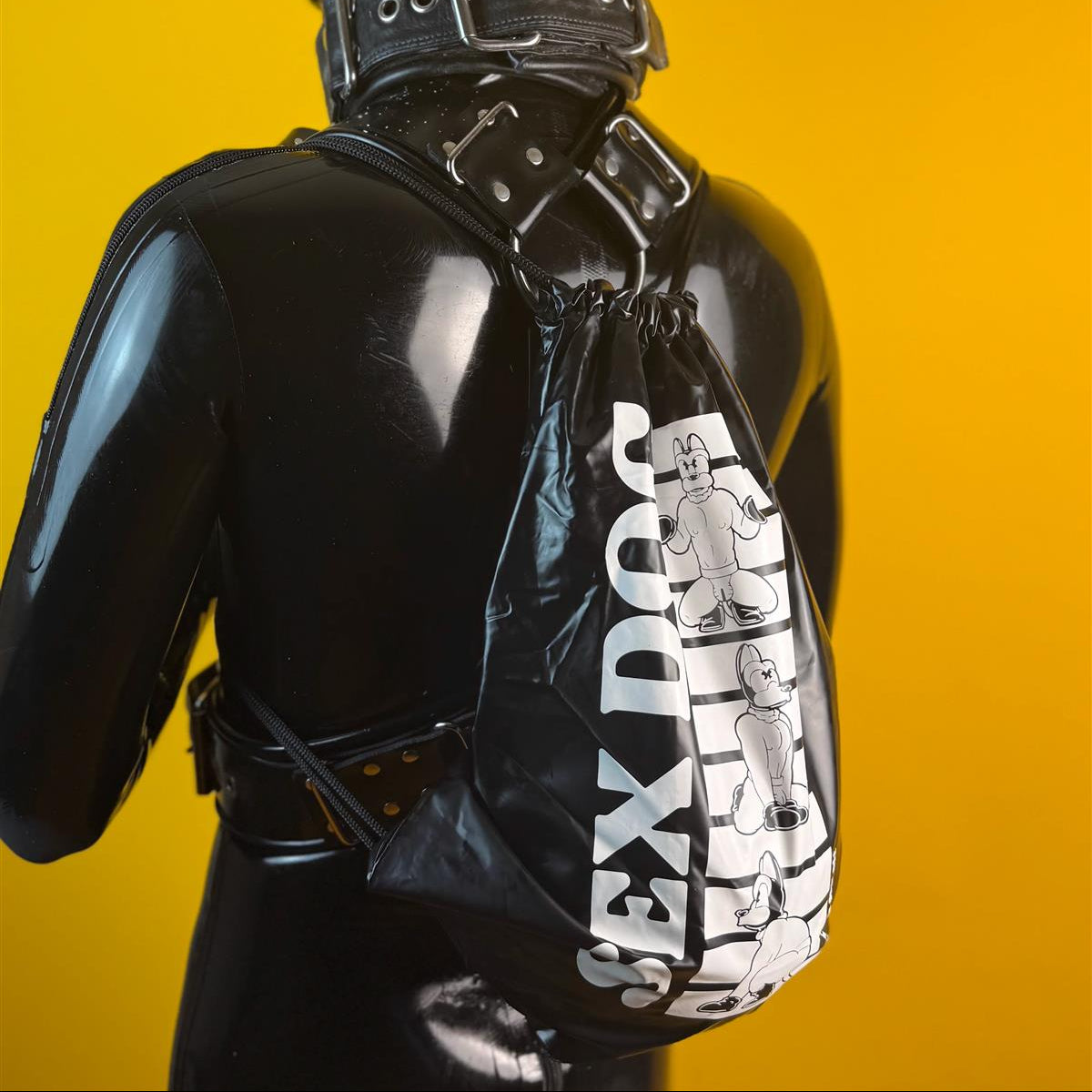 "Sitting Dog", PVC Drawstring Bag