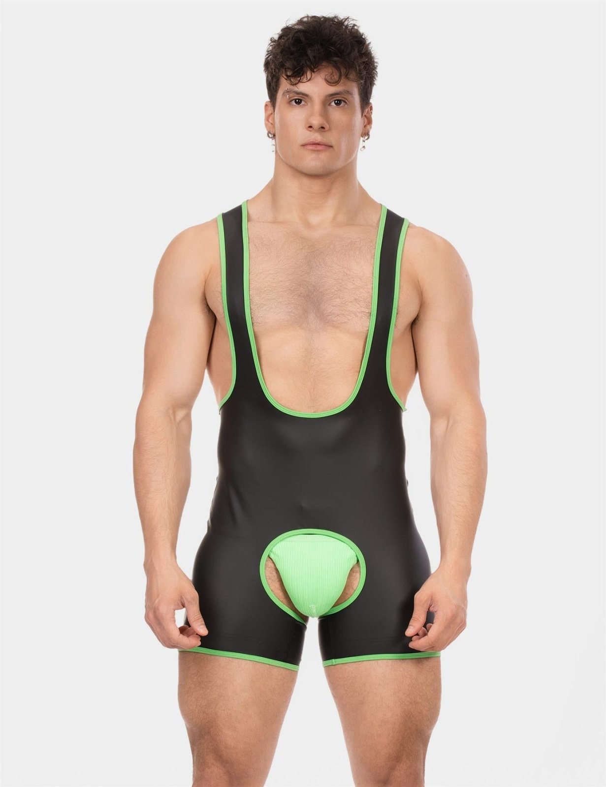 Barcode Singlet Kam, Black/Neongreen from Barcode Berlin.
