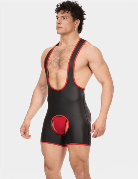 Barcode Singlet Kam, Black/Red from Barcode Berlin.