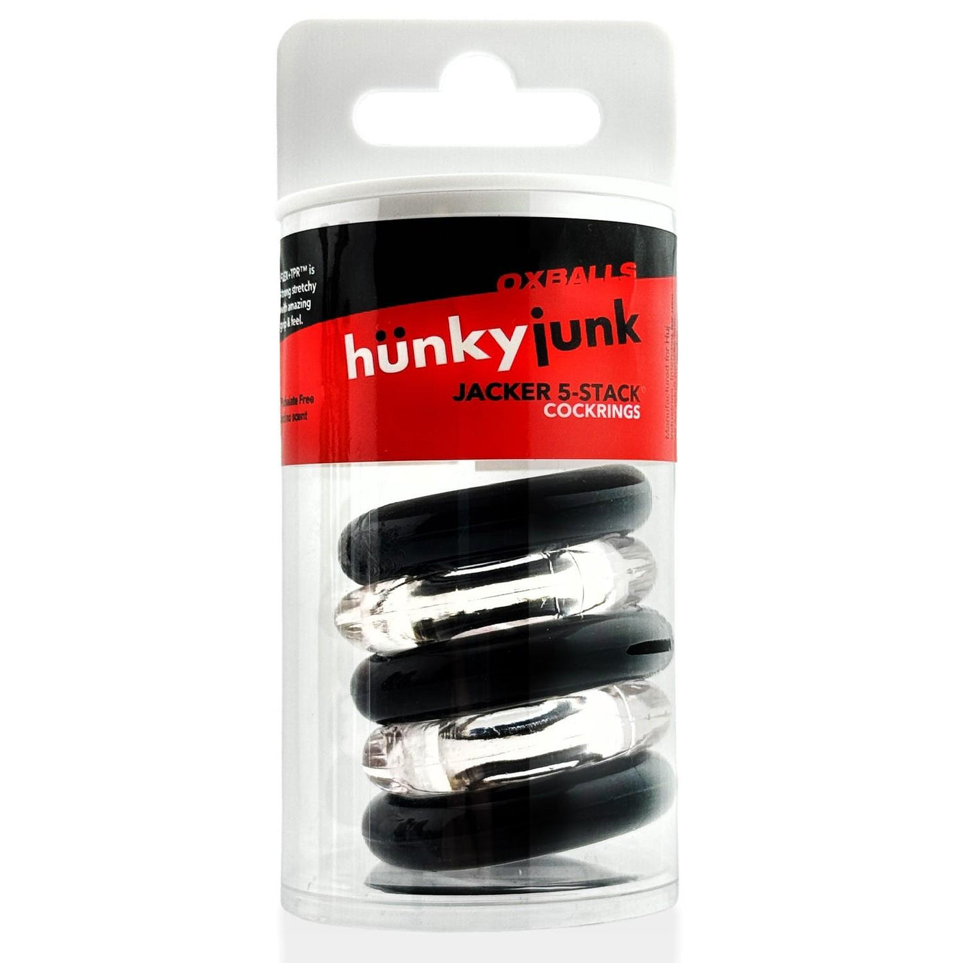 Oxballs Hünkyjunk, Jacker 5-Stack Cockrings, Clear/Black