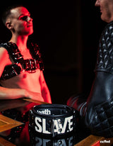 CUFFED Neck Leathstraint Tagged, Slave from Cuffed.