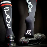 Football Socks, SLAVE, Black/Red/White