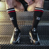 Football Socks, TOP, Black/Red/White from BOXER Barcelona.