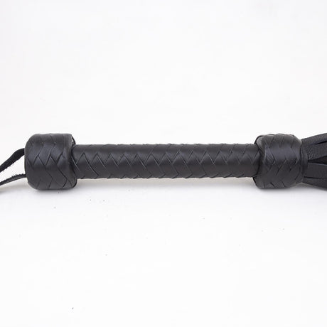 Heavy Leather Flogger, 50cm long, Black Handle from REGULATION.