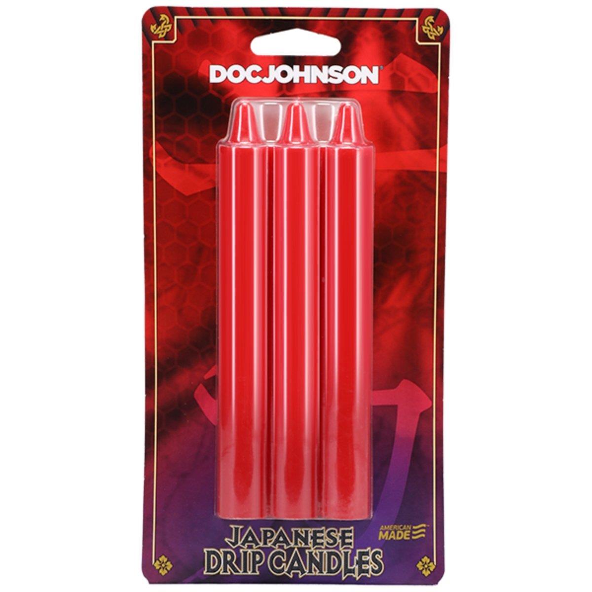 Japanese Wax Dripping Candles, Red, 3 Pack from Doc Johnson.