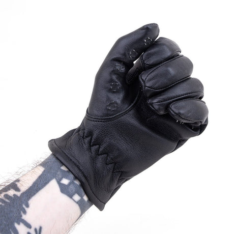 Leather Pin Prick "Vampire" Gloves from Fetters.