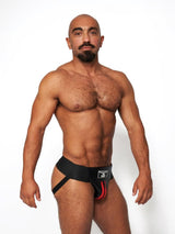 Mister B Leather Premium Jockstrap, Black Red from Mister B.