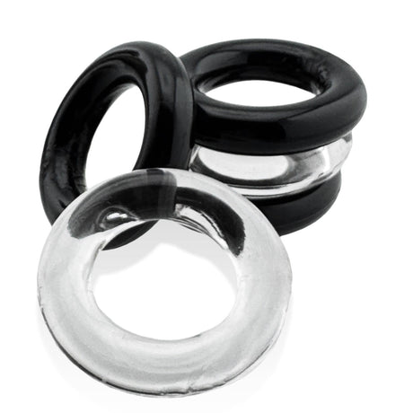 Oxballs Hünkyjunk, Jacker 5-Stack Cockrings, Clear/Black from Hunkyjunk.