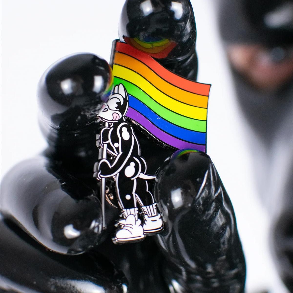 Pup Rainbow Pride Enamel Pin from James Newland Illustration.