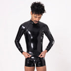 Raglan Zip Long Sleeve Rubber T-Shirt, Black from REGULATION.