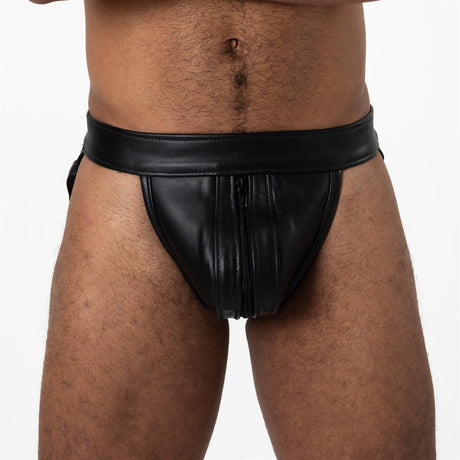 Ramrod Leather Zipper Jock // Made to Order from Rufstok.