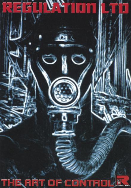 Early shop flyer, front: gas mask artwork, The Art of Control