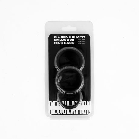 Silicone Shaft/Ball/Cock Ring Ring Pack, 33mm / 36mm / 39mm from REGULATION.