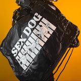 "Sitting Dog", PVC Drawstring Bag from James Newland Illustration.