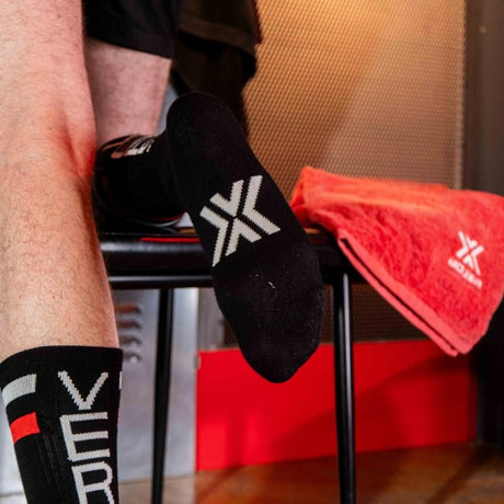 Skater Socks, VERS, Black/Red/White from BOXER Barcelona.