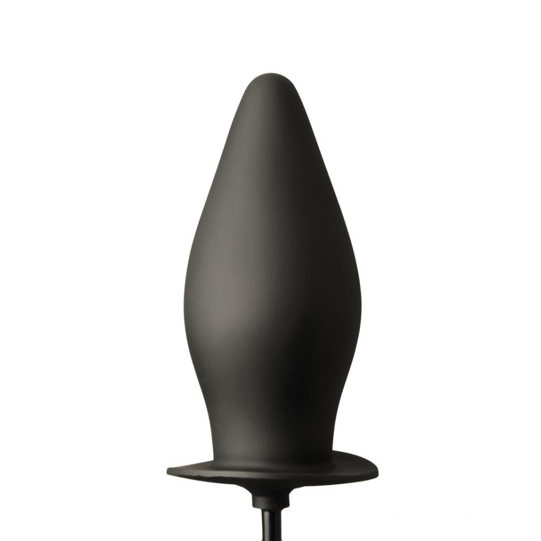 Smooth Black Latex Inflatable Plug from REGULATION.