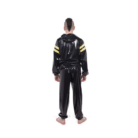 Striped Vinyl Tracksuit, Black/Yellow PVC from REGULATION.