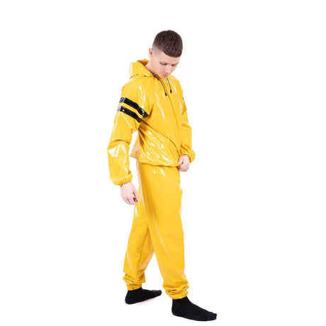 Striped Vinyl Tracksuit, Yellow/Black PVC from REGULATION.