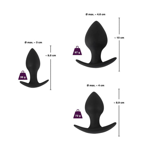 3-piece Anal Trainer Butt Plug Set from Black Velvets.