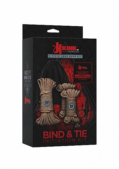 Bind & Tie Initiation Kit, 5 Piece Hemp Rope from Kink by Doc Johnson.