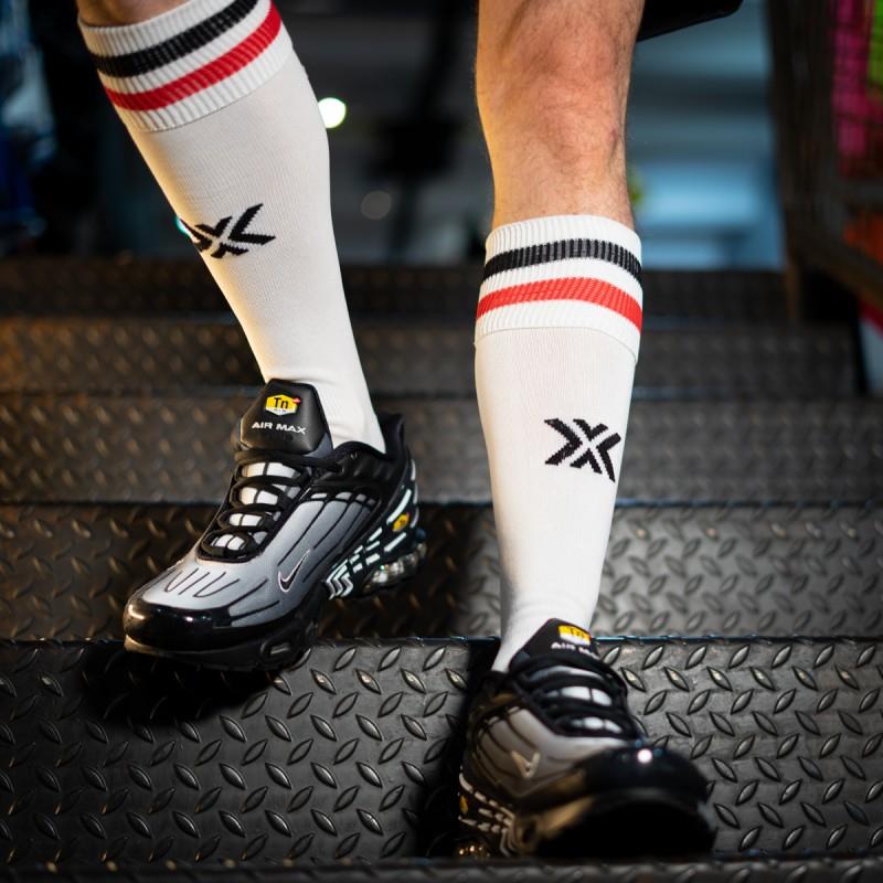 Football Socks, Top, White/Red/Black from Boxer Barcelona.