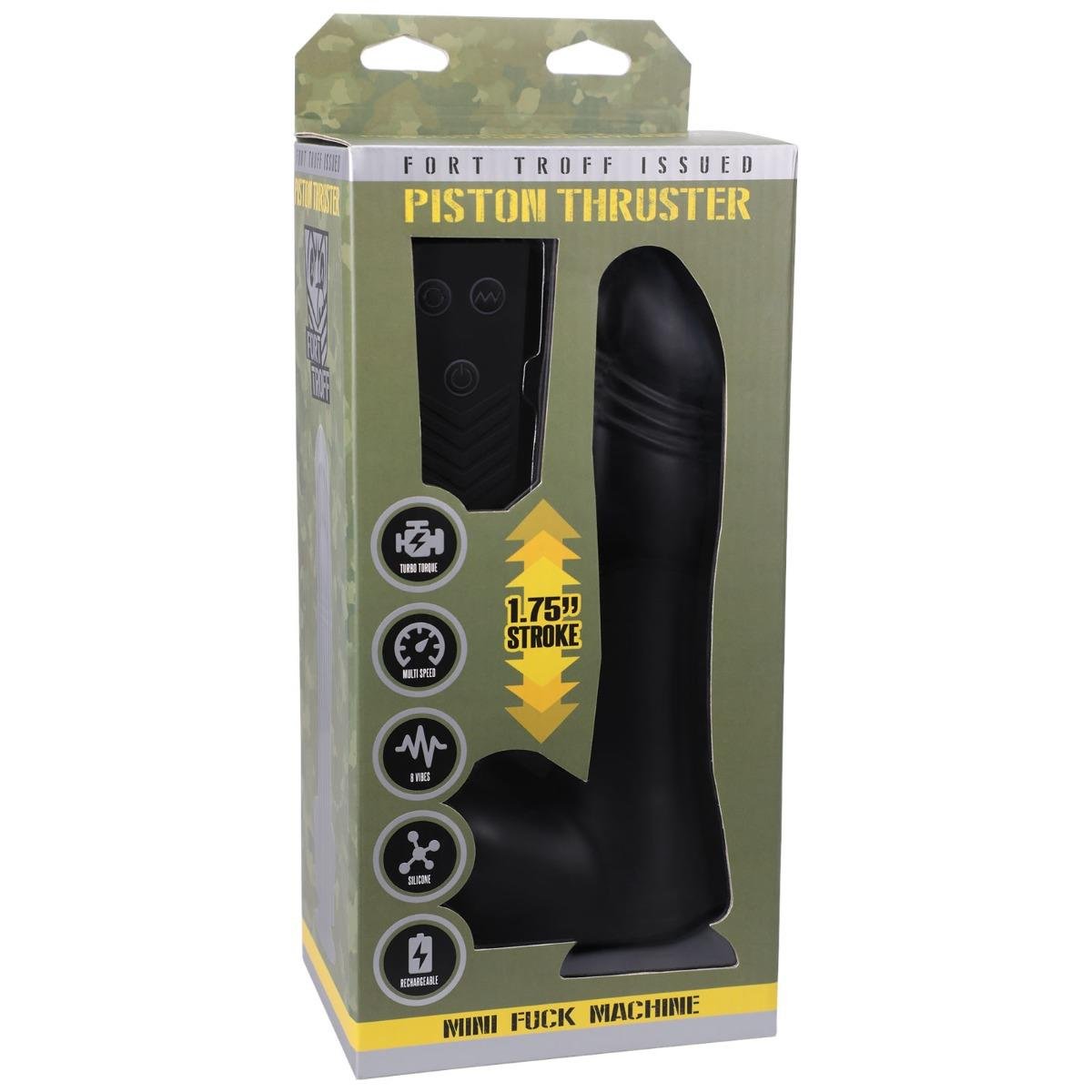 Fort Troff Piston Thruster, Mini Fuck Machine, Rechargeable Silicone with Remote, Black from Fort Troff.