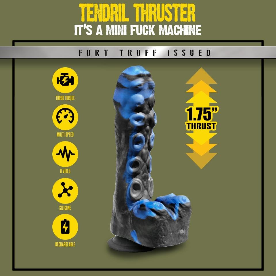 Fort Troff Tendril Thruster, Mini Fuck Machine, Rechargeable Silicone with Remote, Blue from Fort Troff.
