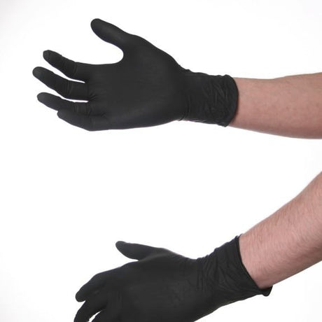 Latex Medical Gloves, Matt Black - Box of 100 from Unigloves.