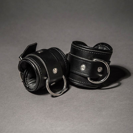 Piped Leather Wrist Cuffs from Fetters.