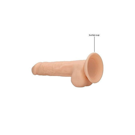 Realrock Silicone Dildo with Balls, 7", Dual Density, Flesh from Realrock.