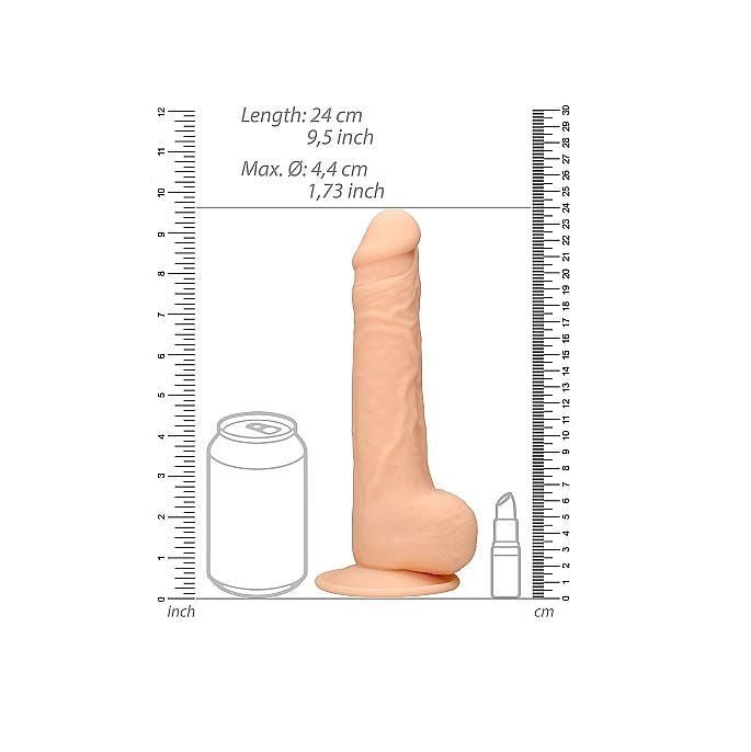 Realrock Silicone Dildo with Balls, 9.5", Dual Density, Flesh from Realrock.