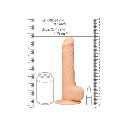 Realrock Silicone Dildo with Balls, 9.5", Dual Density, Flesh from Realrock.