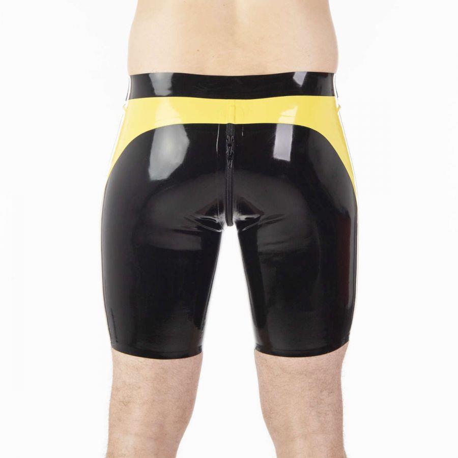 Rubber Compression Shorts, Yellow Side Panel & A/R Zip from REGULATION.