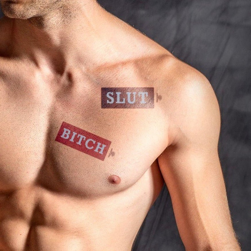 Slut Bitch, Temporary Tattoo from Mister B.