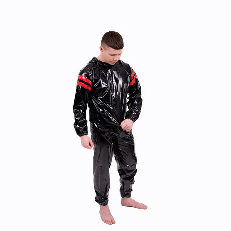 Striped Vinyl Tracksuit, Black/Red from REGULATION.